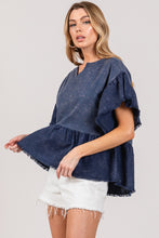 Load image into Gallery viewer, SAGE + FIG Ruffle Sleeve Washed Short Sleeve Blouse
