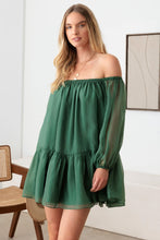 Load image into Gallery viewer, Le Lis Organza Off Shoulder Puff Sleeve Mini Dress
