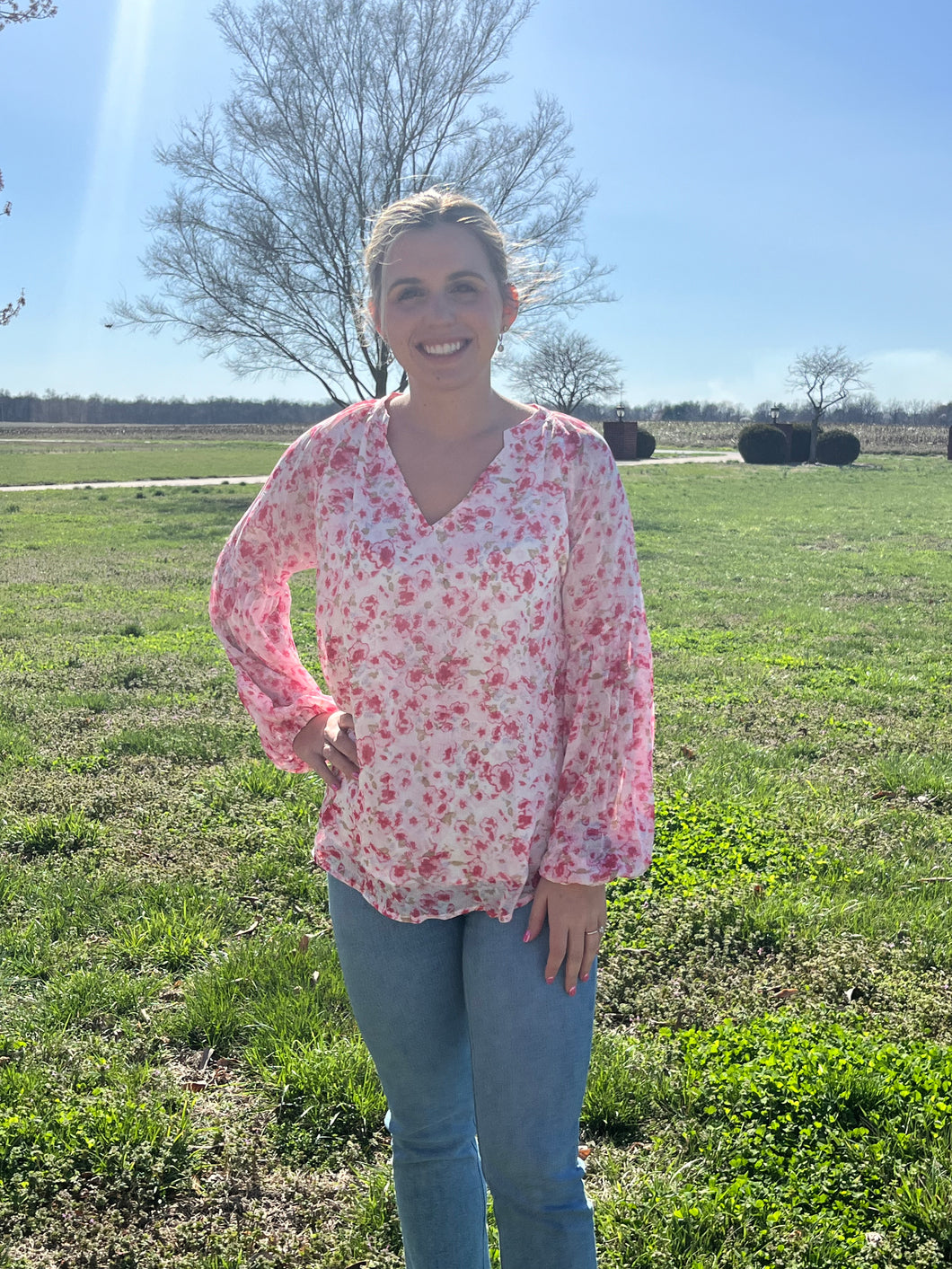 Pink Floral Top