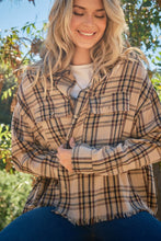 Load image into Gallery viewer, And The Why Full Size Button Up Raw Hem Plaid Shirt
