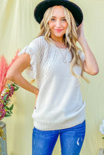 Load image into Gallery viewer, And The Why Openwork Shoulder Fringe Detailed Sweater
