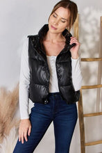 Load image into Gallery viewer, Love Tree Faux Leather Snap and Zip Closure Vest Coat
