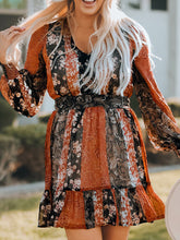 Load image into Gallery viewer, V-Neck Long Sleeve Lantern Sleeve Dress
