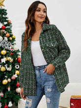 Load image into Gallery viewer, Plaid Collared Neck Button Front Jacket
