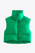 Load image into Gallery viewer, Zip-Up Drawstring Puffer Vest
