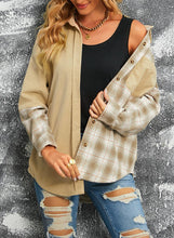 Load image into Gallery viewer, Double Take Plaid Two Tone Corduroy Shacket
