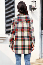 Load image into Gallery viewer, Plaid Button Up Collared Neck Shacket

