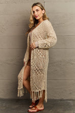 Load image into Gallery viewer, Boho Chic Full Size Western Knit Fringe Cardigan
