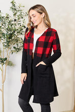 Load image into Gallery viewer, Heimish Full Size Plaid Open Front Cardigan

