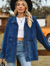 Load image into Gallery viewer, Dropped Shoulder Denim Jacket
