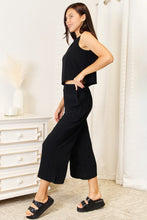 Load image into Gallery viewer, Double Take Buttoned Round Neck Tank and Wide Leg Pants Set
