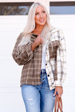 Load image into Gallery viewer, Two Tone Plaid Shirt Jacket
