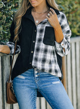 Load image into Gallery viewer, Double Take Plaid Two Tone Corduroy Shacket
