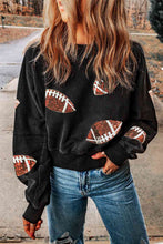 Load image into Gallery viewer, Sequin Football Patch Sweatshirt
