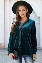Load image into Gallery viewer, Long Sleeve Velvet Shirt
