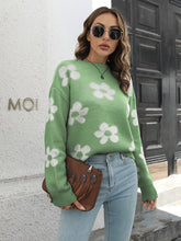 Load image into Gallery viewer, Floral Dropped Shoulder Sweater
