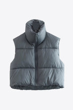 Load image into Gallery viewer, Zip-Up Drawstring Puffer Vest
