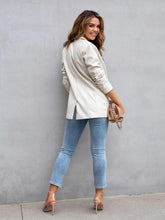 Load image into Gallery viewer, Faux Leather Button Up Long Sleeve Blazer
