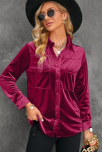 Load image into Gallery viewer, Long Sleeve Velvet Shirt
