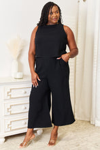 Load image into Gallery viewer, Double Take Buttoned Round Neck Tank and Wide Leg Pants Set
