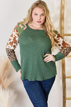 Load image into Gallery viewer, Waffle-Knit Leopard Blouse
