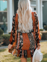 Load image into Gallery viewer, V-Neck Long Sleeve Lantern Sleeve Dress
