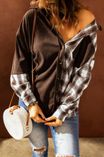 Load image into Gallery viewer, Double Take Plaid Two Tone Corduroy Shacket
