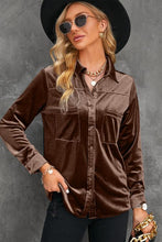 Load image into Gallery viewer, Long Sleeve Velvet Shirt
